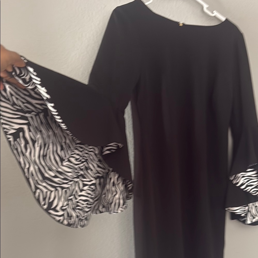 Shelby & Palmer Black witchy goth wicked Cocktail Dress Bell Sleeves